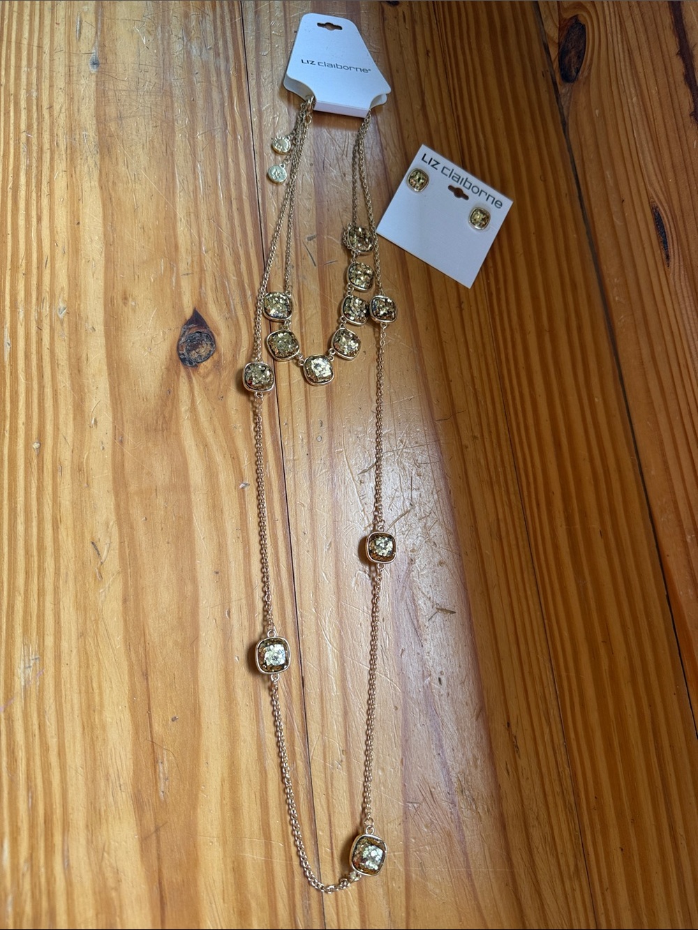 Liz Claiborne Gold-Tone Chain set Necklaces and earrings